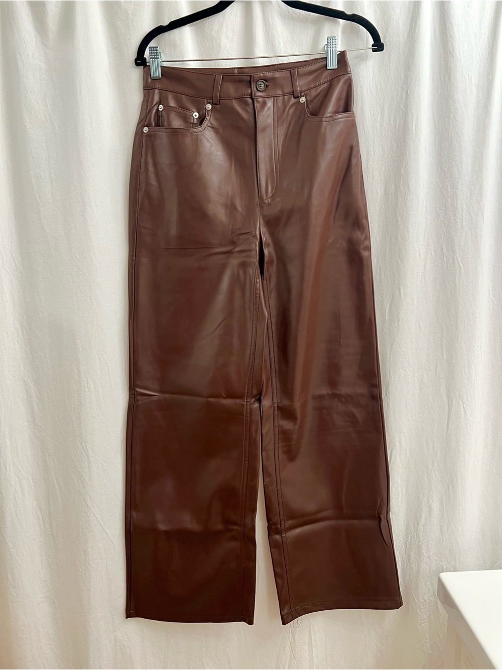 Urban Outfitters Brown Wide Leg Faux Leather Pants